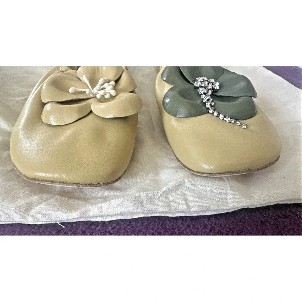Tory Burch Women Size 10 Flower Ballet Daphne Flats Cornbread W/ Dust Bag Unique